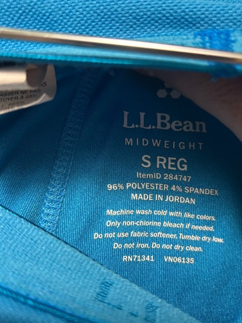 L.L.Bean Womens Blue Midweight Base Layer Crew Top Small XS Petite - Picture 9 of 10